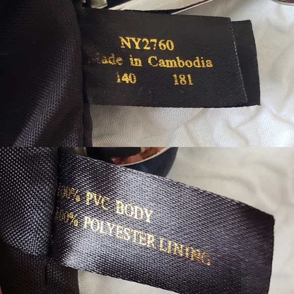 Nicole Miller Navy Faux Leather Crossbody Bag with adjustable strap. 11" x 8" - Picture 16 of 16